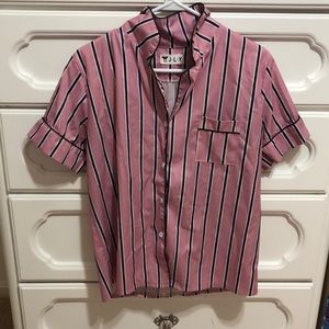 Pink Faux-Silk Pajama Set